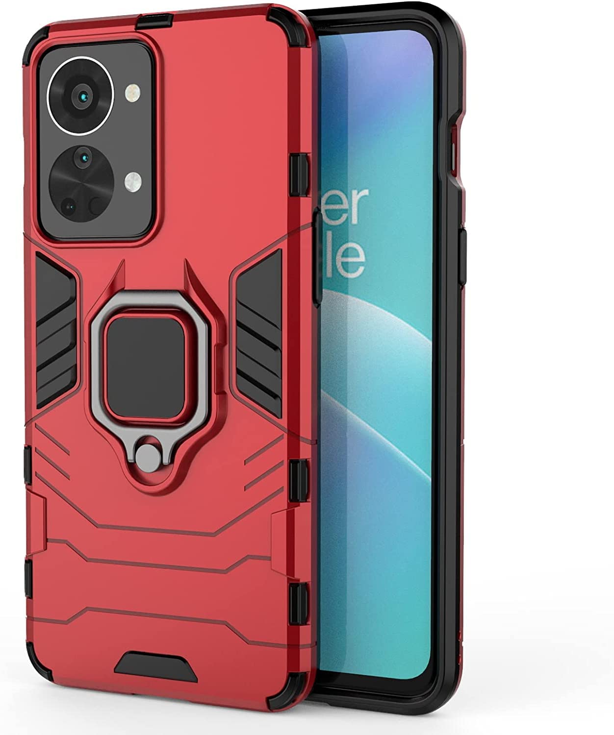 OnePlus Nord 2T 5G Black Panther Metal Bracket Shockproof Protective Back Case