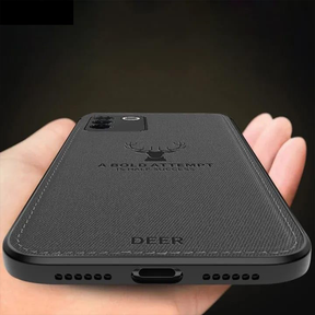 ONEPLUS NORD 2T 5G Deer Pattern Hand-Stitched Cloth Texture Leather Finish Hybrid Protective Case