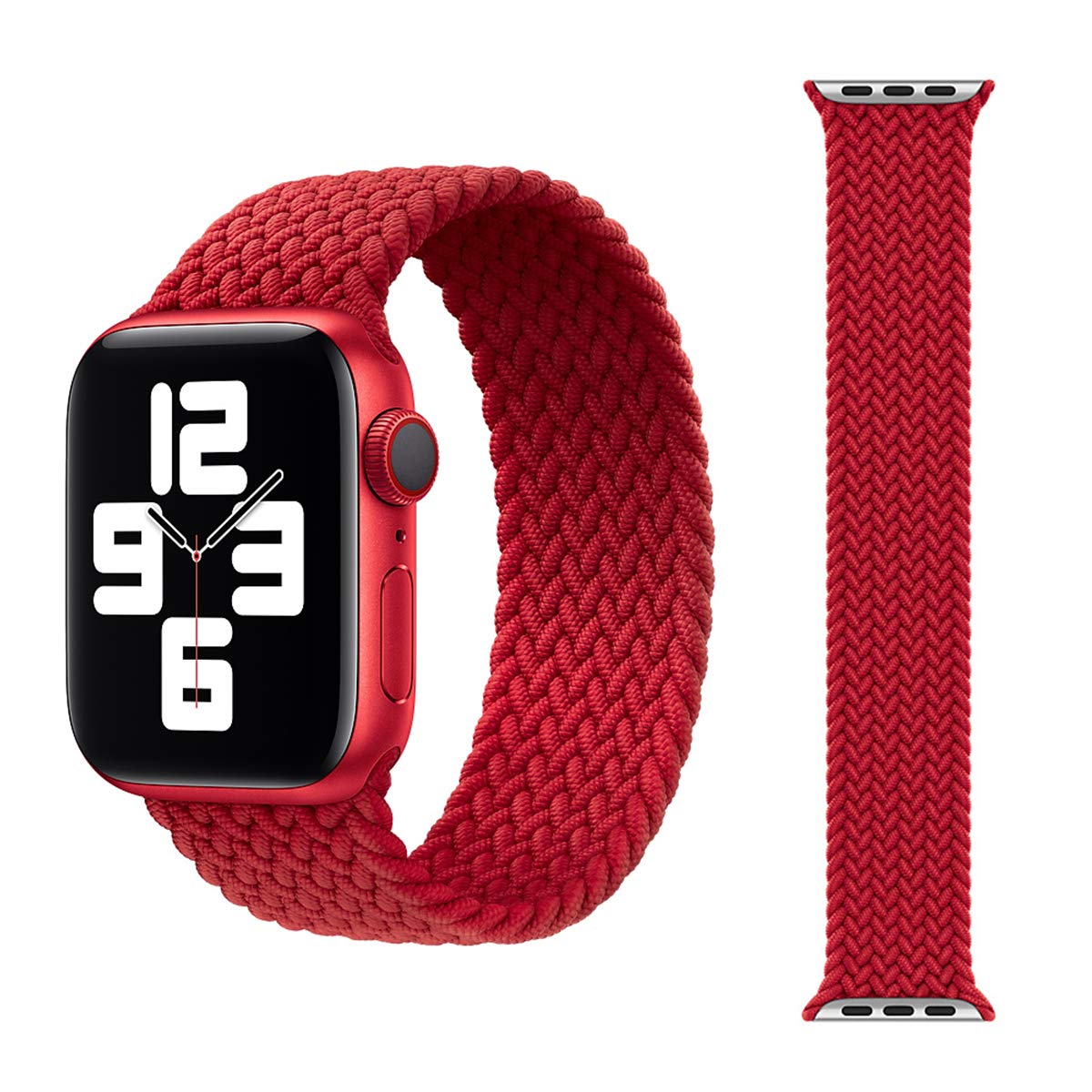 BRAIDED SOLO LOOP BAND FOR APPLE IWATCH STRAP-RED