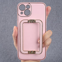 LUXE DESIGN PU LEATHER BACK CASE WITH BACK STAND FOR iPHONE 13/13 PRO/13 PRO MAX