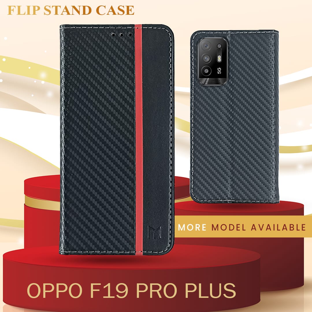 Oppo F19 Pro Plus Retro PU Leather Card Slots Flip Stand Case With Magnetic Closure
