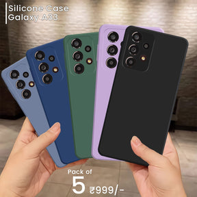 PACK OF 5-Galaxy A33 5G Silicone Protective Case Back Cover