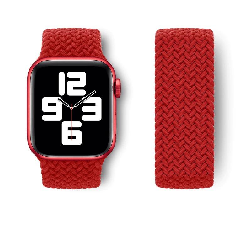 BRAIDED SOLO LOOP BAND FOR APPLE IWATCH STRAP-RED