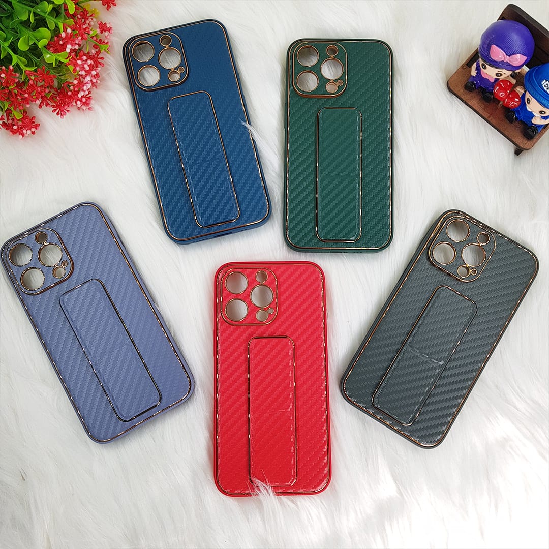 iPhone13/iPhone13 pro/iPhone 13 pro-max Carbon Leather with Back Stand case