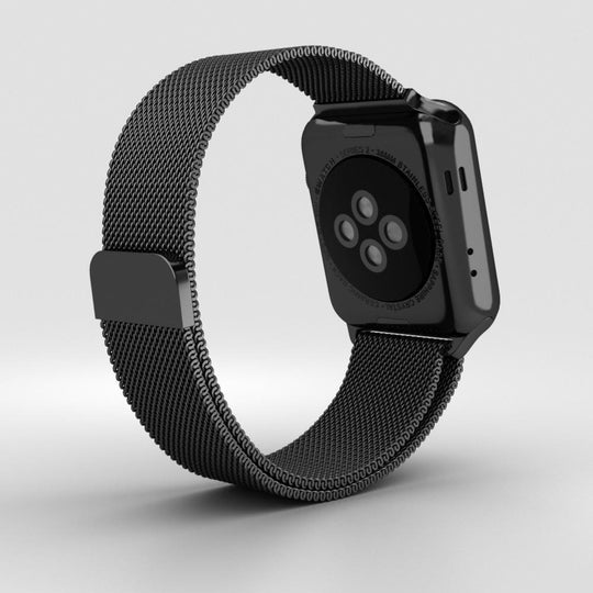 Metal Stainless Steel Adjustable Loop Strap Magnetic Band Compatible with Apple Watch Bands 42mm/44mm/45mm, iWatch Series-Black