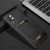 ONEPLUS 8T/9R LUXE DESIGN PU LEATHER BACK CASE WITH BACK STAND + TEMPERED GLASS