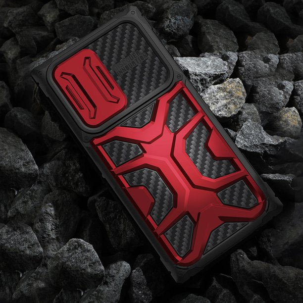Galaxy S22 Ultra Nillkin Adventurer Shock Resistance Case Back Cover-Red